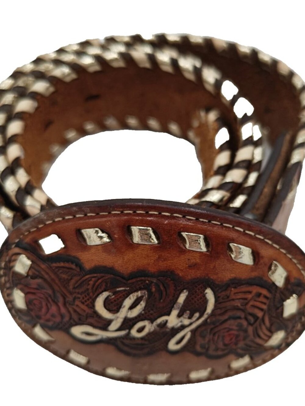 VTG Kenny Rogers Wester Collection 'Lady' 7823 BELT & BUCKLE - RARE MATCH SET